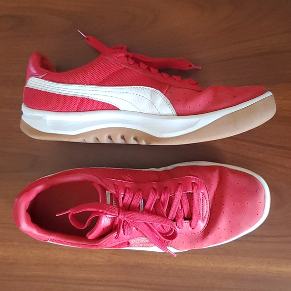 Red Puma California sneakers gum sole size 11 mens - Picture 4 of 10